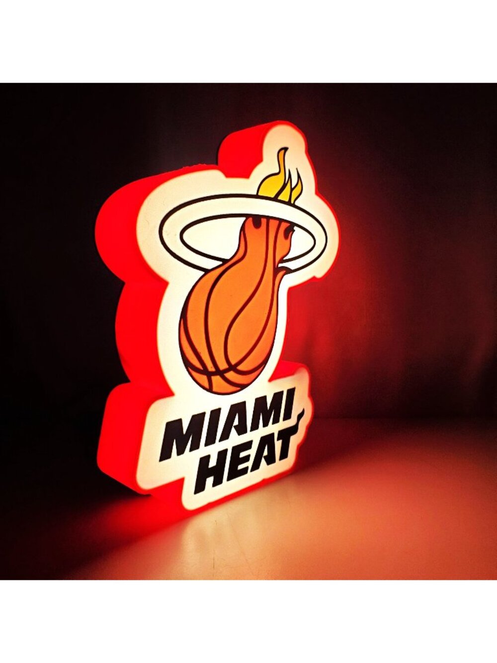 Miami Heat LED Neon Sign - 10"x8" USB Powered Light Box with Dimmer - Made in US